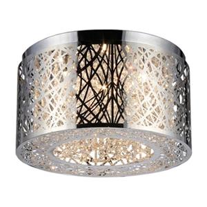 Warehouse of Tiffany Ruben's Chrome 3-Light Flush Mount Ceiling Light
