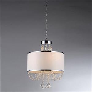 Warehouse of Tiffany Hera Chrome 4 Light Shaded Crystal Pendant Light