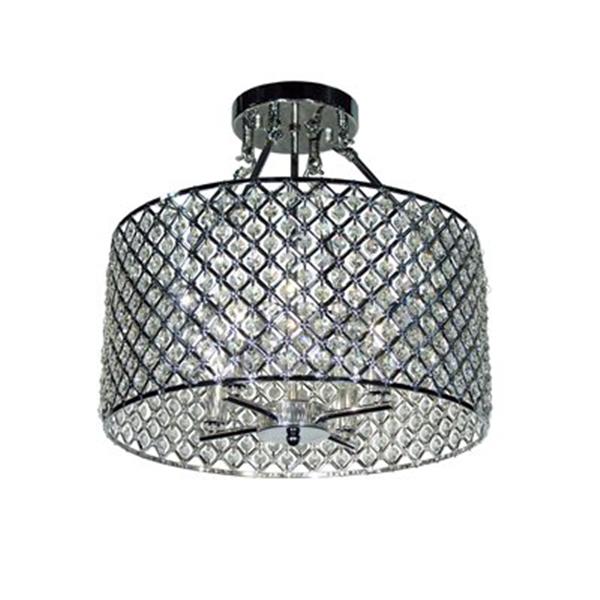 Warehouse of Tiffany Edward's 16-in x 17-in Chrome 4-Light Semi-Flush Ceiling Light