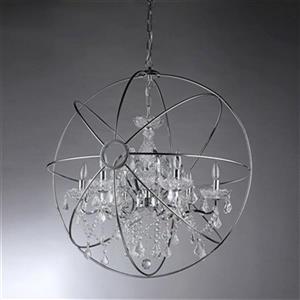 Warehouse of Tiffany Saturn's Ring Chrome 5-Light Chandelier