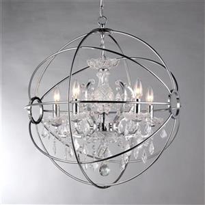 Warehouse of Tiffany Saturn's Ring Chrome 5-Light Chandelier