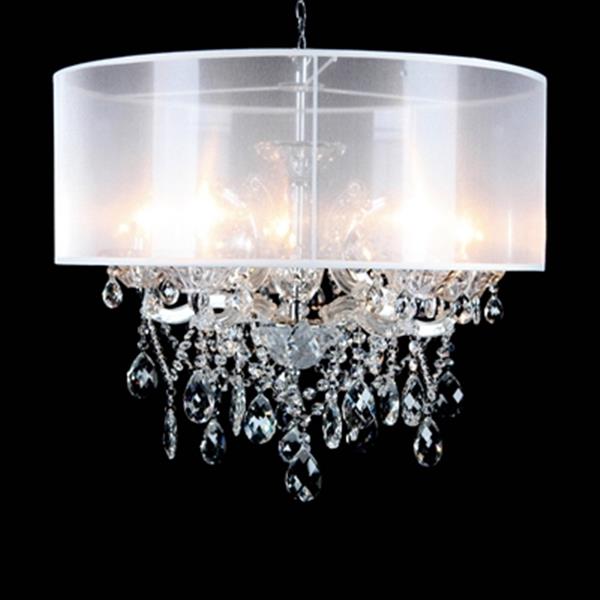 Design Living 4307 Series Chrome 5-Light Crystal Chandelier