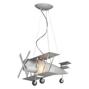 Design Living Silver Aeroplane Kids Ceiling Light