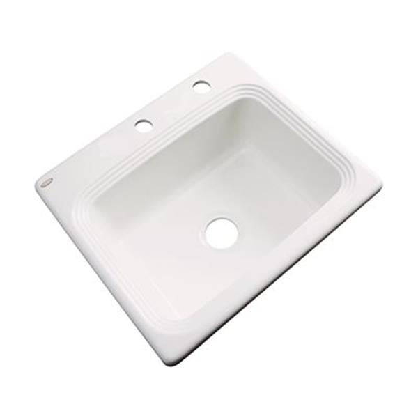 Dekor Chaumont 25-in x 22-in Biscuit Single Bowl Drop-in Kitchen Sink