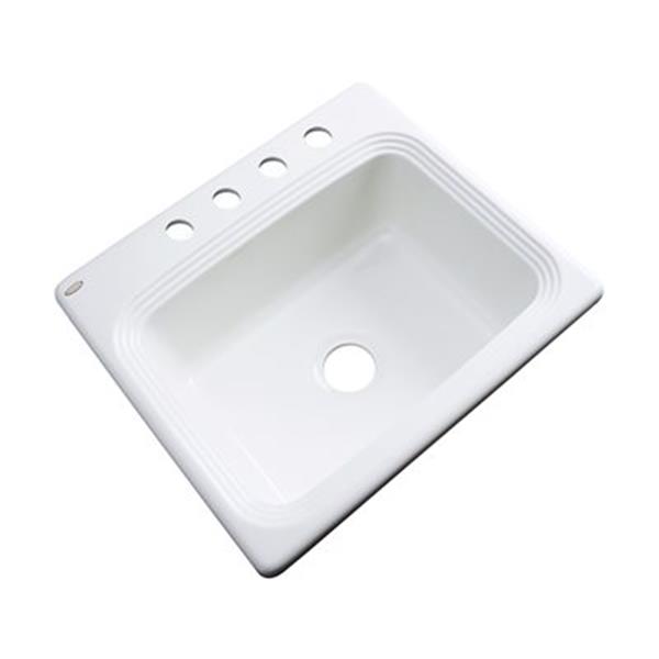 Dekor Chaumont 25 In X 22 In White Single Bowl Drop In Kitchen Sink   330050689 MainImage 001 L 