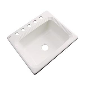 Dekor Chaumont 25-in x 22-in Almond Single Bowl Drop-in Kitchen Sink