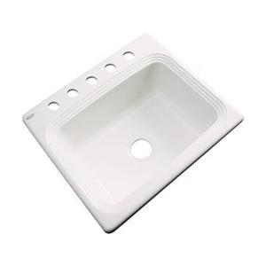 Dekor Chaumont 25-in x 22-in Biscuit Single Bowl Drop-In Kitchen Sink