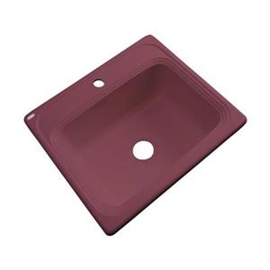 Dekor Waldorf 25-in x 22-in Raspberry Puree Single Bowl Drop-In Kitchen Sink