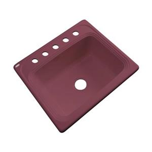 Dekor Waldorf 25-in x 22-in Raspberry Puree Single Bowl Kitchen Sink