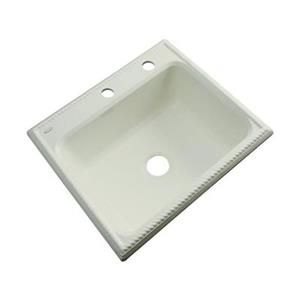 Dekor Litchfield 25-in x 22-in Jersey Cream Single Bowl Kitchen Sink