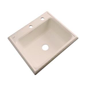 Dekor Litchfield 25-in x 22-in Peach Bisque Single Bowl Kitchen Sink