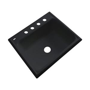 Dekor Litchfield 25-in x 22-in Black Single Bowl White Kitchen Sink