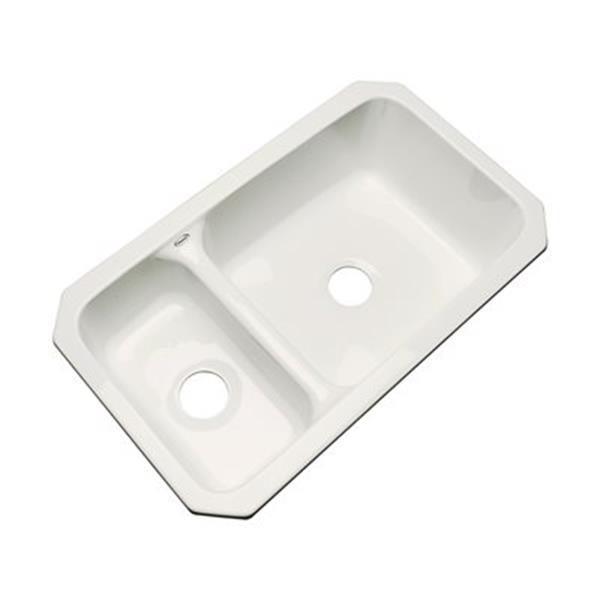 Dekor Windsor 33-in x 19-in Almond Undermount Double Kitchen Sink ...