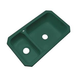 Dekor Windsor 33-in x 19-in Rain Forest Undermount Double Kitchen Sink