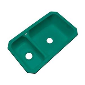 Dekor Windsor 33-in x 19-in Verde Undermount Double Bowl Kitchen Sink