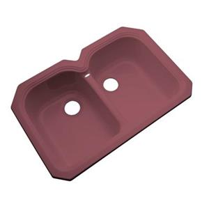 Dekor Waterford 33-in x 22-in Raspberry Puree Undermount Double Bowl Kitchen Sink