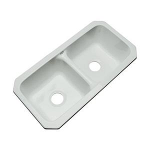 Dekor Englewood 33-in x 16-in Sterling Silver Undermount Double Bowl Kitchen Sink