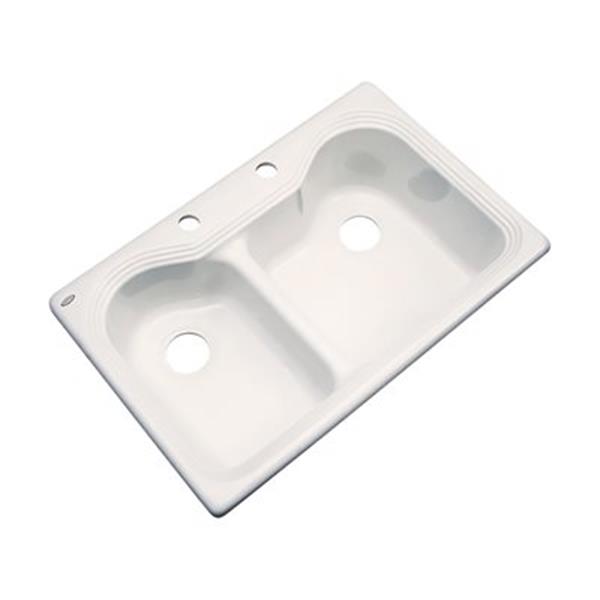 Dekor Buckingham 33-in x 22-in Bone Double Bowl Kitchen Sink