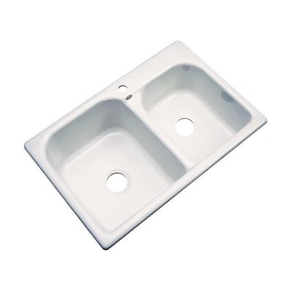 Sink Rona Dekor 22-in x 31-in Almond Thornbury Double Bowl Kitchen Sink 55102 | RONA