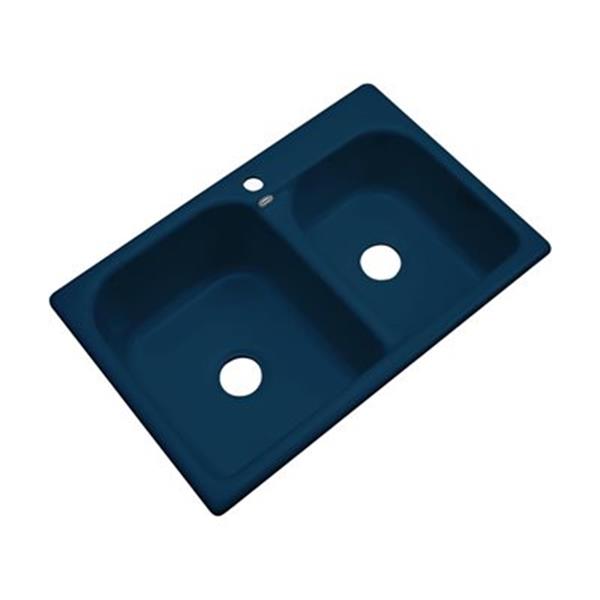 Dekor 22-in x 31-in Navy Blue Thornbury Double Bowl Kitchen Sink 55120 ...