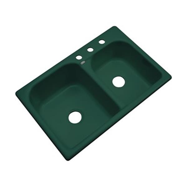 Dekor 22-in x 31-in Timberline Thornbury Double Bowl Kitchen Sink