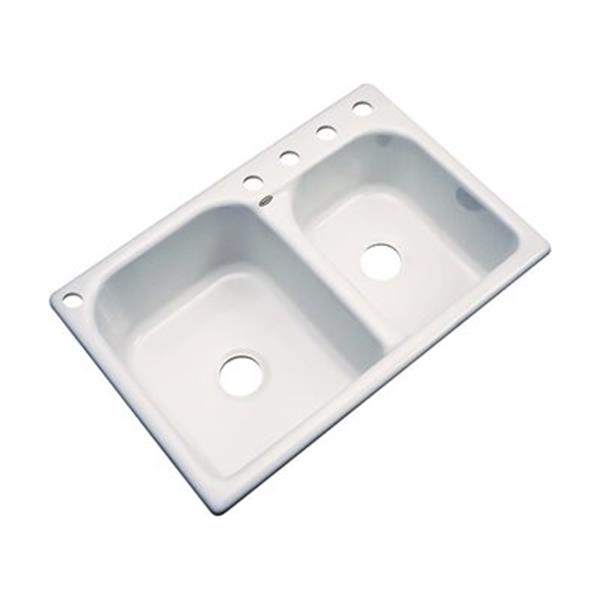 Dekor Thornbury 22-in x 33-in Natural Double Bowl Kitchen Sink