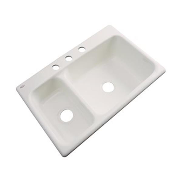 Dekor Windsor 22-in x 33-in Bone Double Bowl Kitchen Sink 52301 | RONA