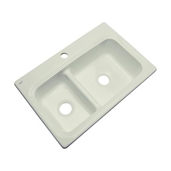 Dekor Glenworth 22-in x 33-in Jersey Cream Double Bowl Kitchen Sink
