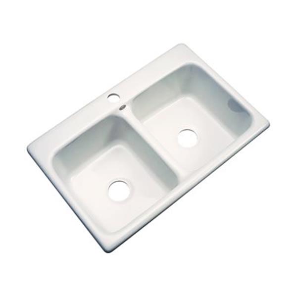 Dekor Westport 33-in x 22-in Biscuit Double Bowl Kitchen Sink 50103 | RONA