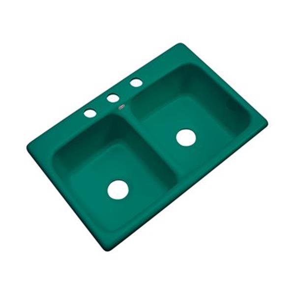 Dekor Westport 33-in x 22-in Verde Double Bowl Kitchen Sink