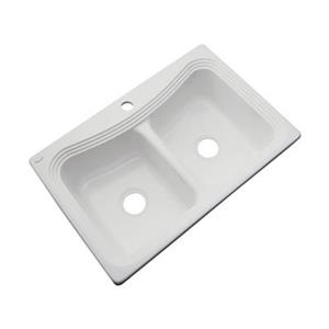 Dekor Alliston 22-in x 33-in Sterling Silver Double Bowl Kitchen Sink