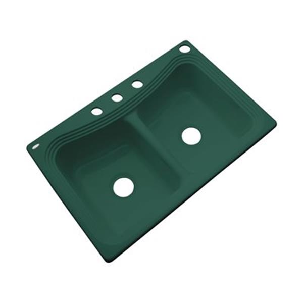 Dekor Alliston 22-in x 33-in Rain Forest Double Bowl Kitchen Sink