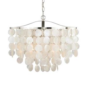 Cascadia Elsa 3-Light 20-in Nickel Capiz Shell Waterfall Pendant Light