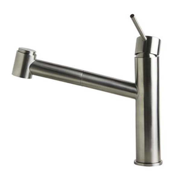 ALFI brand 9.12-in Stainless Steel Kitchen Faucet with Pull Out Sprayer