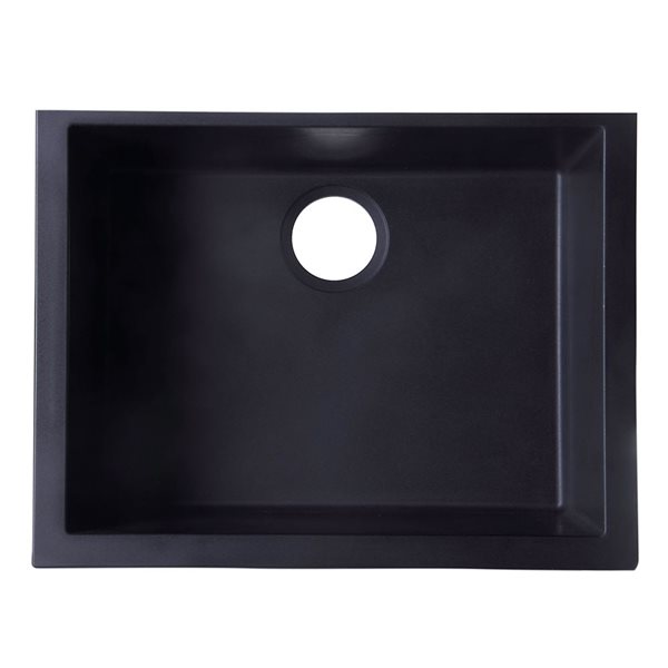 ALFI brand 24-in Black Undermount Single Bowl Kitchen