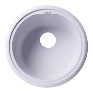 ALFI Brand 17-in White Drop-In Round Granite Composite Kitchen Prep Sink