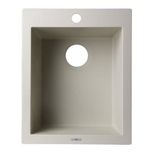 ALFI Brand 17-in Biscuit Drop-In Rectangular Granite Composite Kitchen Prep Sink
