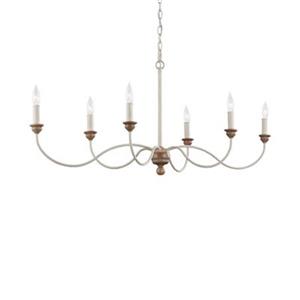 Generation Lighting Hartsville Chalk Washed/Beachwood 6-Light Chandelier