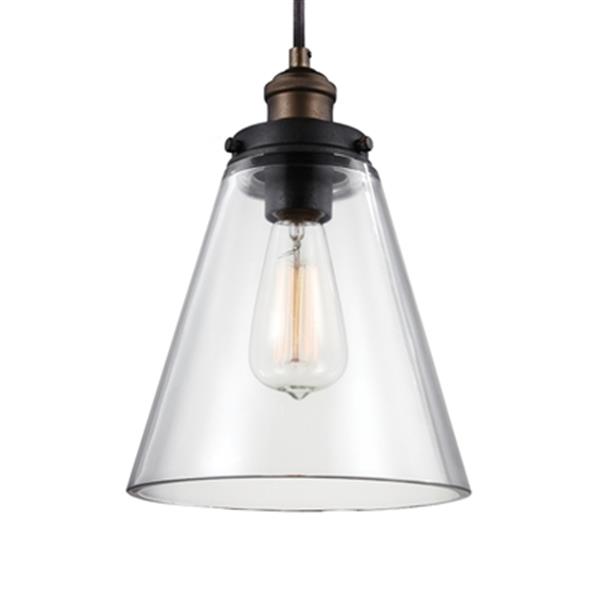 Generation Lighting Baskin Brass/Zinc Cone Pendant Light