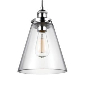 Generation Lighting Baskin Polished Nickel Cone Pendant Light