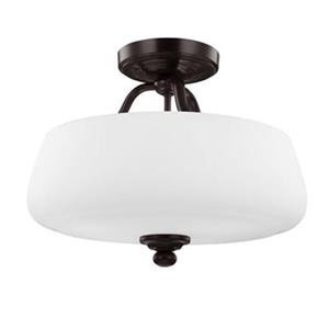 Feiss Vintner 11.62-in x 14.25-in Heritage Bronze 3-Light Semi-Flush Ceiling Light