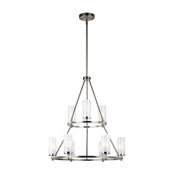 Generation Lighting Jonah 9-Light Satin Nickel/Chrome Chandelier