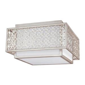 Feiss Kenney 8.25-in x 14.5-in Sunrise Silver 2-Light Flush Mount Ceiling Light.