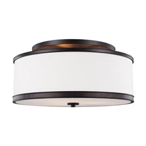 Feiss Marteau 9.62-in x 20-in Oil Rubbed Bronze 3-Light Semi-Flush Mount Light