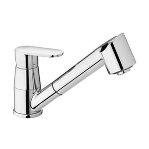 WS Bath Collections 8.10-in Chrome Kitchen Faucet with Swivel Spout