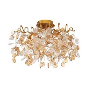 Eurofase Campobasso 12-in x 20.5-in Gold 5-Light Flush Mount Light