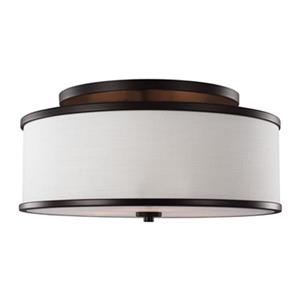 Generation Lighting Lennon 9.5-in x 20-in Oil Rubbed Bronze 3-Light Semi-Flush Mount Ceiling Light