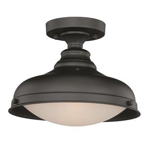 Cascadia Keenan Bronze Farmhouse Barn Dome Semi Flush Ceiling Light