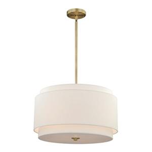 Cascadia Burnaby 4-Light Brass Mid-Century Modern Drum Pendant Light