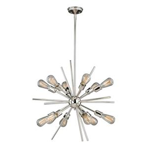 Cascadia Estelle 12-Light Nickel Mid-Century Modern Sputnik Pendant Light